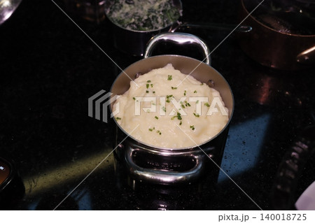 Mashed Potatoes with Chives in Pot Mashed Potatoes with Chives in Pot 140018725