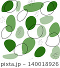Seamless abstract pattern with organic shapes in green tones. 140018926