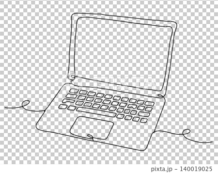 A computer with a one-stroke drawing style A computer with a one-stroke drawing style 140019025