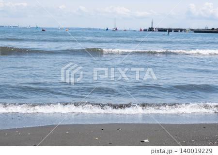 片瀬東浜海岸 江の島の夏 湘南 神奈川 片瀬東浜海岸 江の島の夏 湘南 神奈川 140019229