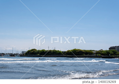 片瀬東浜海岸 江の島の夏 湘南 神奈川 片瀬東浜海岸 江の島の夏 湘南 神奈川 140019269