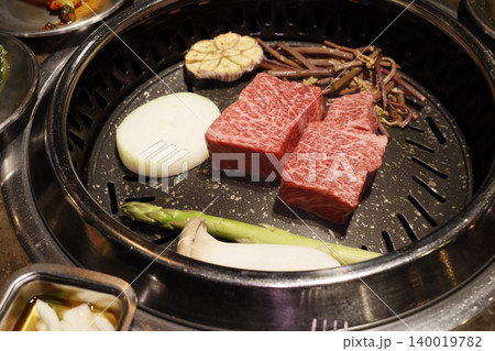Korean BBQ Grill with Beef and Vegetables 140019782