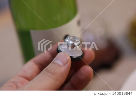 Hand Holding Small Metallic Component Hand Holding Small Metallic Component 140019844