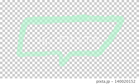 横長吹き出し枠のイラスト ミントグリーンの手描き水彩素材 横長吹き出し枠のイラスト ミントグリーンの手描き水彩素材 140020152