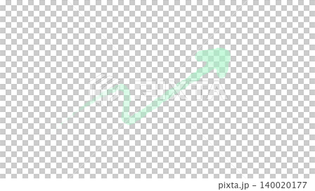 Hand-drawn upward arrow illustration, mint green watercolor arrow material. Hand-drawn upward arrow illustration, mint green watercolor arrow material. 140020177