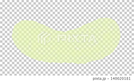半円バナナ形のアクセントイラスト 薄黄緑の水彩塗り素材 140020181