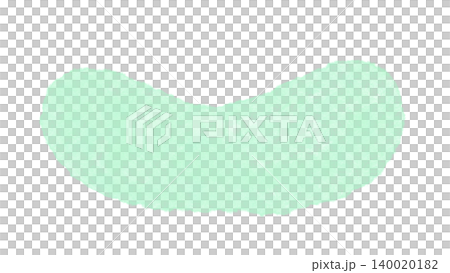半円バナナ形のアクセントイラスト ミントグリーンの水彩塗り素材 半円バナナ形のアクセントイラスト ミントグリーンの水彩塗り素材 140020182
