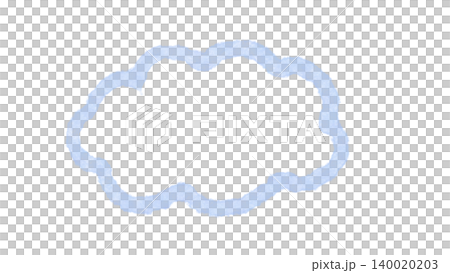 Cloud-shaped speech bubble illustration, hand-drawn watercolor material in light blue. Cloud-shaped speech bubble illustration, hand-drawn watercolor material in light blue. 140020203