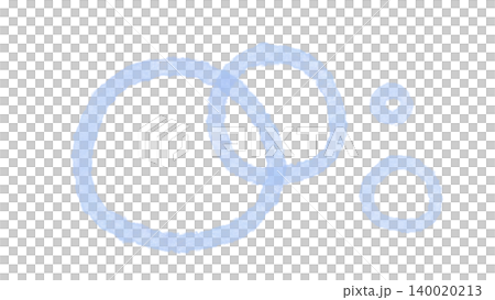 Circle and bubble illustration, light blue hand-drawn watercolor material 140020213