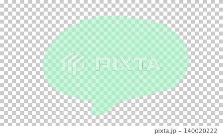 Oval speech bubble illustration, hand-drawn watercolor material in mint green. Oval speech bubble illustration, hand-drawn watercolor material in mint green. 140020222