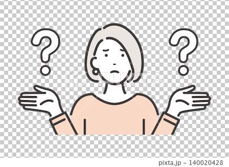 一位年輕女子將自己與他人進行比較，她的表情顯示她難以做出選擇。 140020428