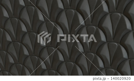 Dark Geometric Scallop Wall Texture 3d render. 140020920