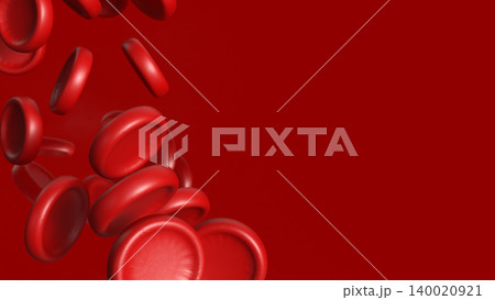 Red Blood Cells Flowing Through Artery 3d Render. 140020921