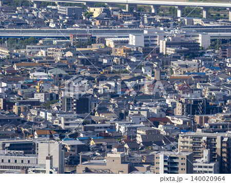 高台から見る住宅密集地 高台から見る住宅密集地 140020964