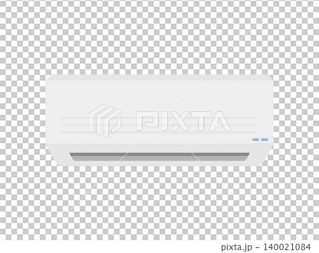 Air conditioner illustration vector material (cooler, heater, home appliance, heat countermeasures, new life, transparent background, flat, white) 140021084