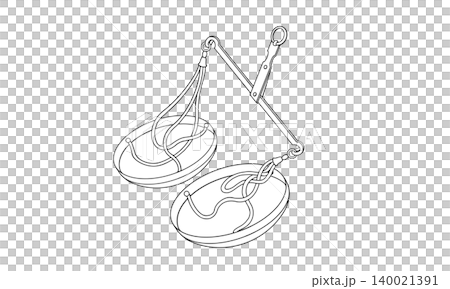 てんびん座の天秤の線画イラスト 140021391