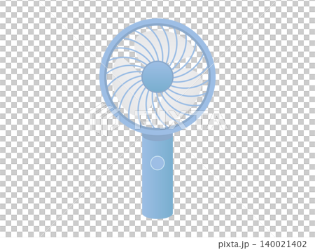 ハンディファンのイラスト ベクター素材(携帯扇風機・暑さ対策・熱中症予防・夏・背景透過・フラット・青 ハンディファンのイラスト ベクター素材(携帯扇風機・暑さ対策・熱中症予防・夏・背景透過・フラット・青 140021402