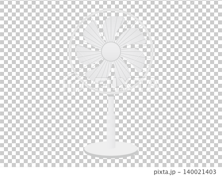 扇風機のイラスト ベクター素材（リビングファン・空調・家電・暑さ対策・節電・背景透過・フラット・白） 140021403