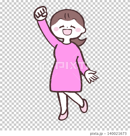 一位積極進取的女性的插圖 一位積極進取的女性的插圖 140021673