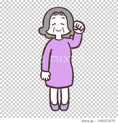 Illustration of a motivated senior woman Illustration of a motivated senior woman 140021676