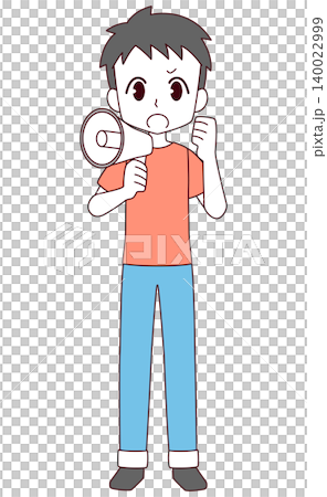 拡声器を持って叫ぶ男性のイラスト 拡声器を持って叫ぶ男性のイラスト 140022999