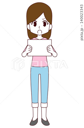 ボードを持っている女性のイラスト 140023343