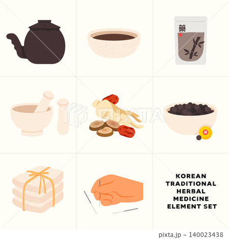Korean Traditional Herbal Medicine Element Set Korean Traditional Herbal Medicine Element Set 140023438