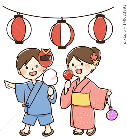 夏祭りで遊ぶ子供のイラスト 140023991