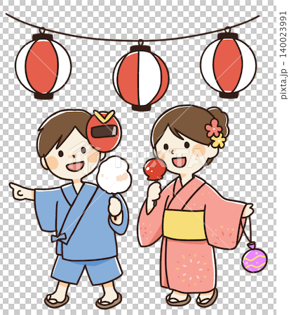 夏祭りで遊ぶ子供のイラスト 140023991