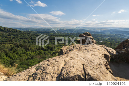 View of Kislovodsk Park and the cable car from the mountain 140024191