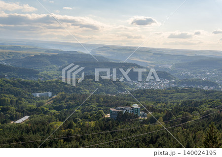 View of Kislovodsk Park and the cable car from the mountain View of Kislovodsk Park and the cable car from the mountain 140024195