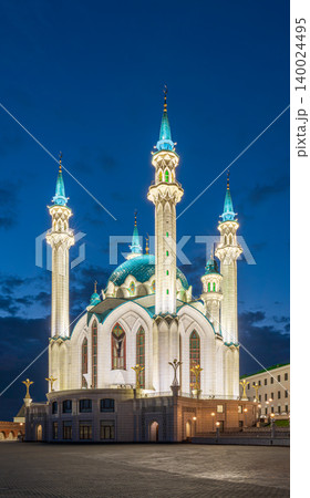 Kul Sharif mosque in Kazan Kremlin, Tatarstan, Russia. It is tourist attraction of Kazan. Kremlin. The main attraction of the city of Kazan. 140024495