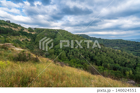 View of Kislovodsk Park and the cable car from the mountain 140024551