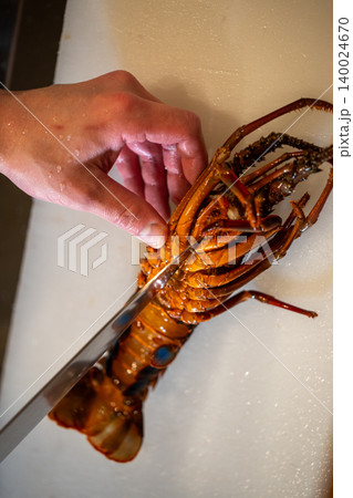 和食料理人の包丁さばき 伊勢海老 140024670