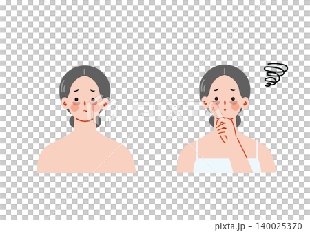 目の下のクマの悩む女性のイラスト 140025370
