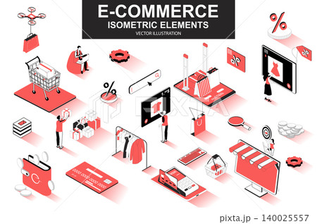 E-commerce bundle of isometric elements. Internet marketplace, atm terminal, online shopping, credit card payment, digital wallet isolated icons. Isometric vector illustration with people characters. E-commerce bundle of isometric elements. Internet marketplace, atm terminal, online shopping, credit card payment, digital wallet isolated icons. Isometric vector illustration with people characters. 140025557