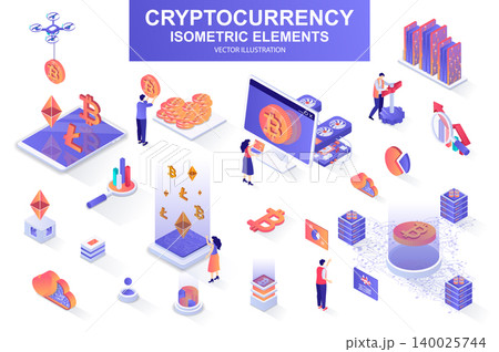 Cryptocurrency bundle of isometric elements. 140025744
