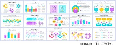 Bundle business and finance infographics presentation slides template. Different charts, diagrams, workflow, flowchart, timeline, schemes design template. Vector info graphic and infographics set. Bundle business and finance infographics presentation slides template. Different charts, diagrams, workflow, flowchart, timeline, schemes design template. Vector info graphic and infographics set. 140026161
