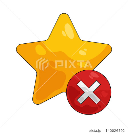 Illustration of star with a cross Illustration of star with a cross 140026392