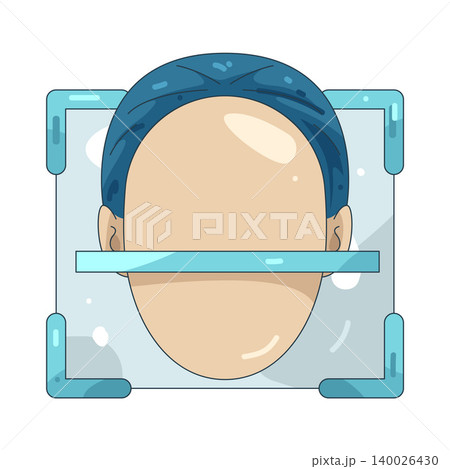 Illustration of face scan Illustration of face scan 140026430