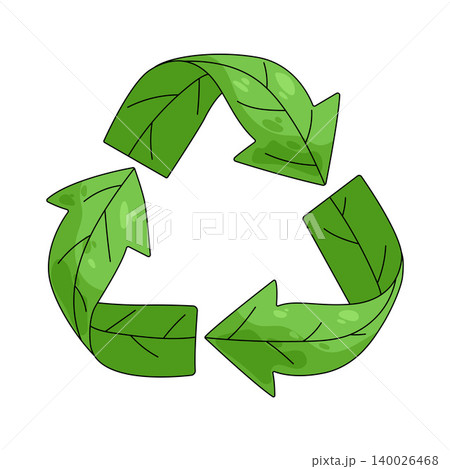 Illustration of green recycle symbol Illustration of green recycle symbol 140026468
