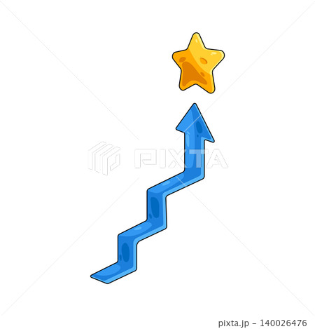 Illustration of upward arrow with a star Illustration of upward arrow with a star 140026476