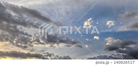Soft Pastel Storm Clouds At Colorful Sunset Sky 140026517