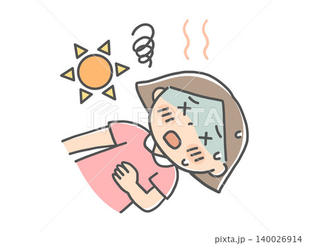 熱中症で意識を失う女の子のイラスト 熱中症で意識を失う女の子のイラスト 140026914