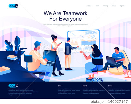 We are Teamwork for everyone isometric landing page. Partnership and collaboration isometry website page. Business team developing new project web concept, vector illustration with people characters. We are Teamwork for everyone isometric landing page. Partnership and collaboration isometry website page. Business team developing new project web concept, vector illustration with people characters. 140027147