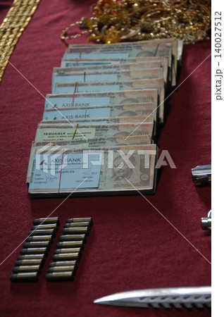 Indian Currency on the table Indian Currency on the table 140027512