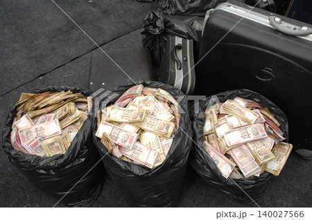 Indian Currency in a Bank Indian Currency in a Bank 140027566