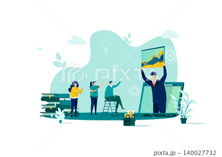 Coaching concept in flat style. 140027732