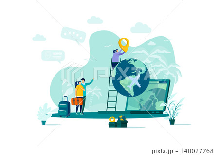 Travel vacation concept in flat style. Travel vacation concept in flat style. 140027768