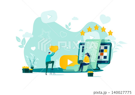 Blogging concept in flat style. 140027775